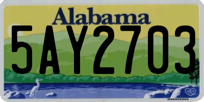 AL license plate 5AY2703