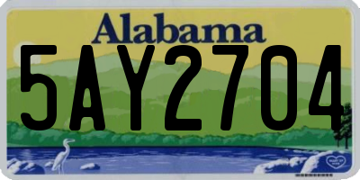 AL license plate 5AY2704