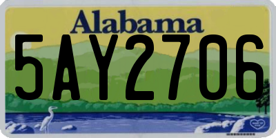 AL license plate 5AY2706