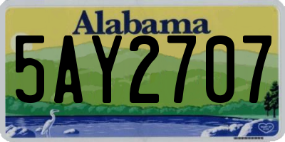 AL license plate 5AY2707