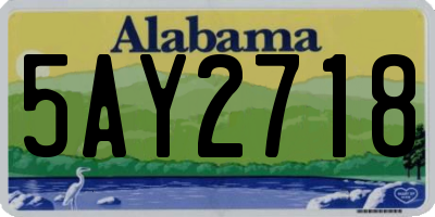 AL license plate 5AY2718