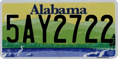 AL license plate 5AY2722