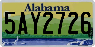 AL license plate 5AY2726