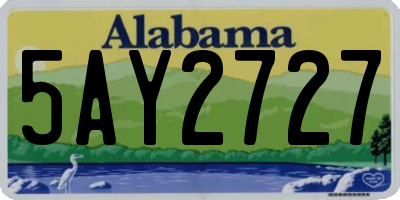 AL license plate 5AY2727