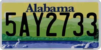 AL license plate 5AY2733