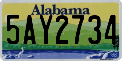 AL license plate 5AY2734