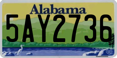 AL license plate 5AY2736