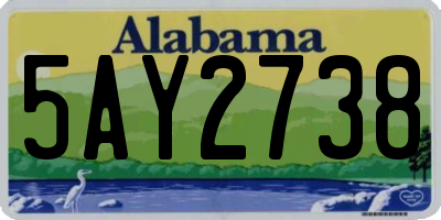 AL license plate 5AY2738