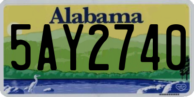 AL license plate 5AY2740