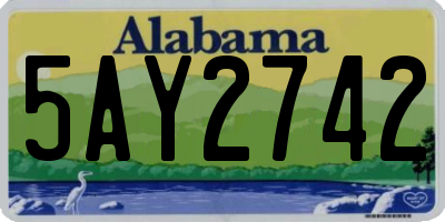 AL license plate 5AY2742
