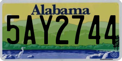 AL license plate 5AY2744