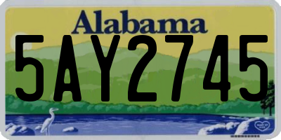 AL license plate 5AY2745