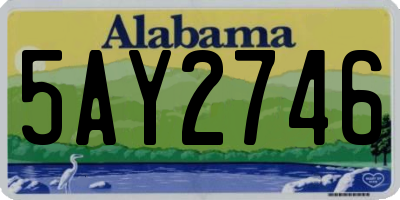 AL license plate 5AY2746