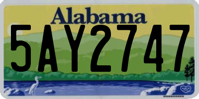 AL license plate 5AY2747