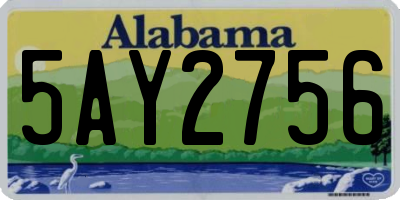 AL license plate 5AY2756