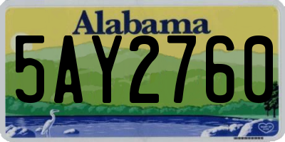 AL license plate 5AY2760