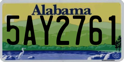 AL license plate 5AY2761