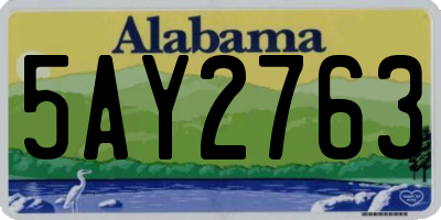 AL license plate 5AY2763