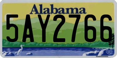 AL license plate 5AY2766