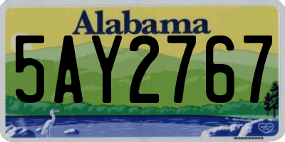 AL license plate 5AY2767