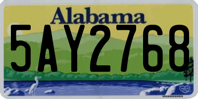 AL license plate 5AY2768