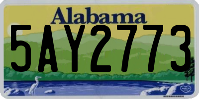 AL license plate 5AY2773
