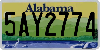 AL license plate 5AY2774