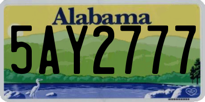 AL license plate 5AY2777