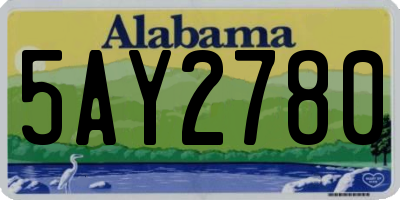 AL license plate 5AY2780