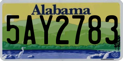 AL license plate 5AY2783