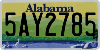AL license plate 5AY2785