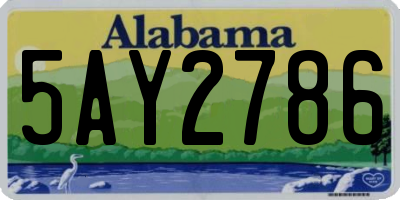 AL license plate 5AY2786