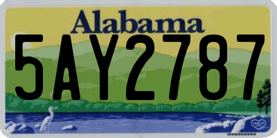 AL license plate 5AY2787