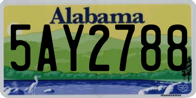 AL license plate 5AY2788