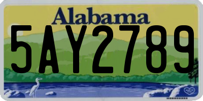 AL license plate 5AY2789