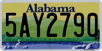 AL license plate 5AY2790