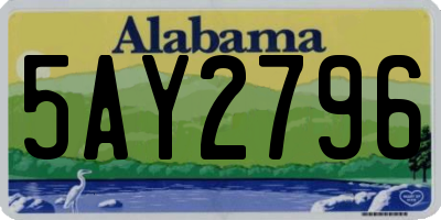 AL license plate 5AY2796