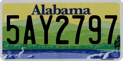 AL license plate 5AY2797