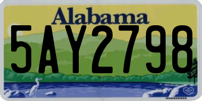 AL license plate 5AY2798