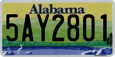 AL license plate 5AY2801