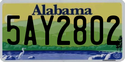 AL license plate 5AY2802
