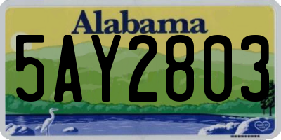 AL license plate 5AY2803