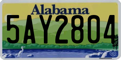 AL license plate 5AY2804