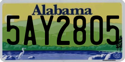AL license plate 5AY2805