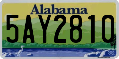 AL license plate 5AY2810
