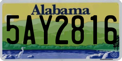 AL license plate 5AY2816