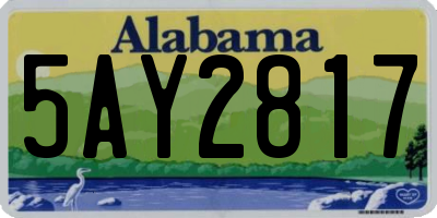 AL license plate 5AY2817