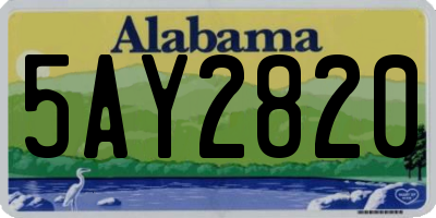 AL license plate 5AY2820