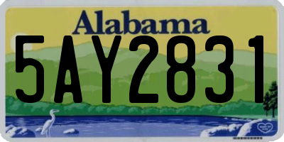 AL license plate 5AY2831