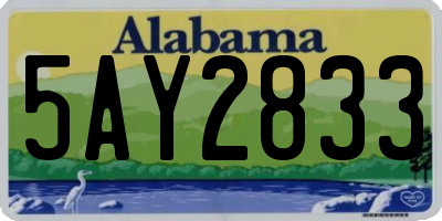 AL license plate 5AY2833